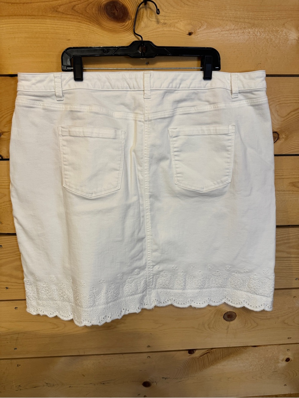 Talbots White Embroidered Eyelet Hem Denim Skirt Women’s 22W - Picture 8 of 8
